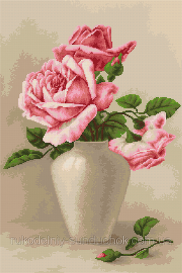 Рожеві троянди у вазі. Набір для вишивання гобелена. Luca-S (G507) - Вишивка хрестиком і бісером - Овечка Рукодільниця
