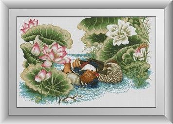 Набір для малювання каменями алмазний живопис Dream Art Качки на річці (квадратні, повна) 31033D - Вишивка хрестиком і бісером - Овечка Рукодільниця