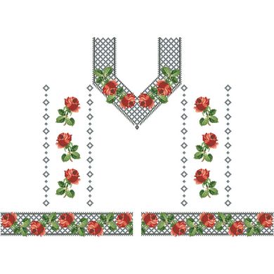 Заготовка жіночої вишиванки Трояндове мереживо для вишивки бісером БЖ119кБнннн