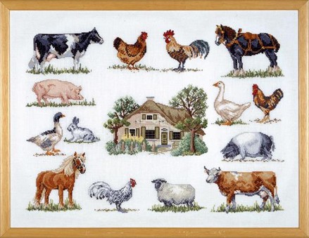 Животные на ферме. Набор для вышивания крестом. Permin (70-6420) - Вышивка крестиком и бисером - Овца Рукодельница
