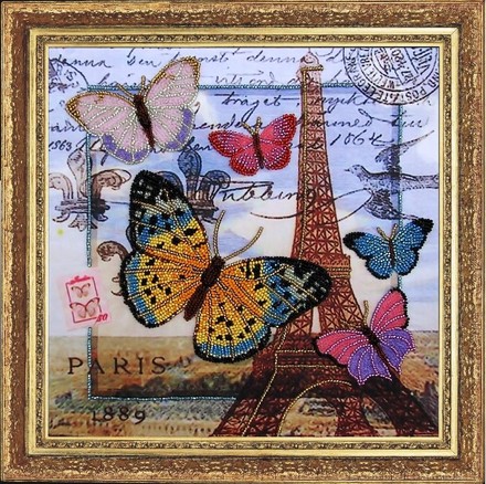 Привет из Парижа. Набор вышивка бисером. Butterfly (107Б) - Вышивка крестиком и бисером - Овца Рукодельница
