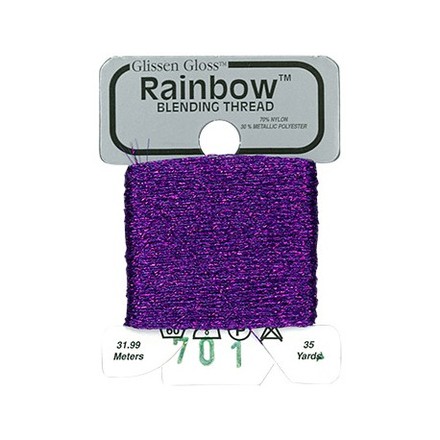 Rainbow Blending Thread 701 Violet Металлизированное мулине Glissen Gloss RBT701 - Вышивка крестиком и бисером - Овца Рукодельница
