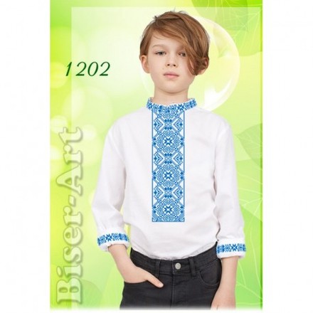 Рубашка для хлопчиків (габардин) Заготовка для вишивки бісером або нитками Biser-Art 1202ба-г - Вишивка хрестиком і бісером - Овечка Рукодільниця