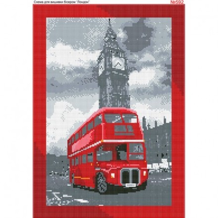 Лондонський автобус Схема для вишивки бісером Biser-Art 592ба - Вишивка хрестиком і бісером - Овечка Рукодільниця