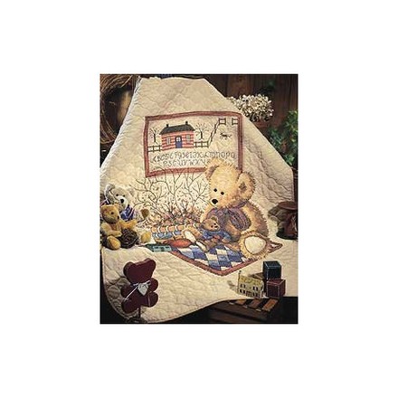 Набор для вышивания детского одеяла 3185 Old Teddies Quilt - Вышивка крестиком и бисером - Овца Рукодельница