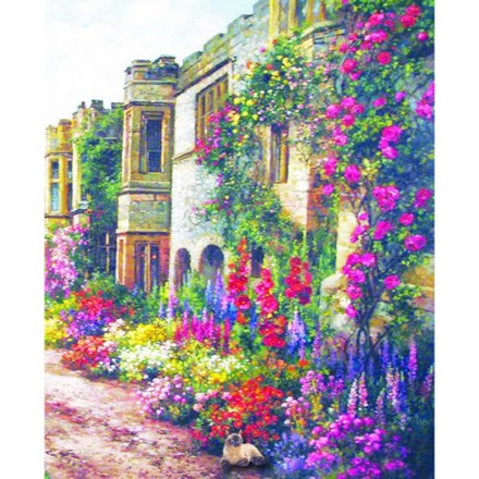Цветочный замок Принт для художественной вышивки Alisena AL1075а - Вишивка хрестиком і бісером - Овечка Рукодільниця