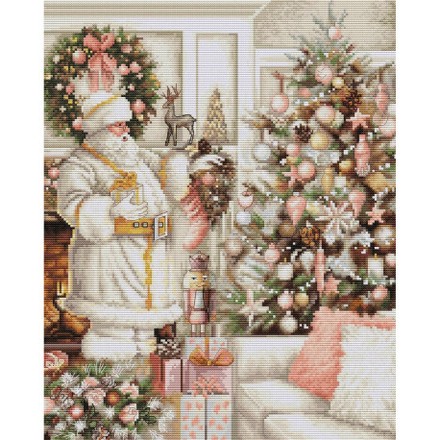 Санта с рождественской ёлкой Набор для вышивания крестом Luca-S BU5019 - Вишивка хрестиком і бісером - Овечка Рукодільниця