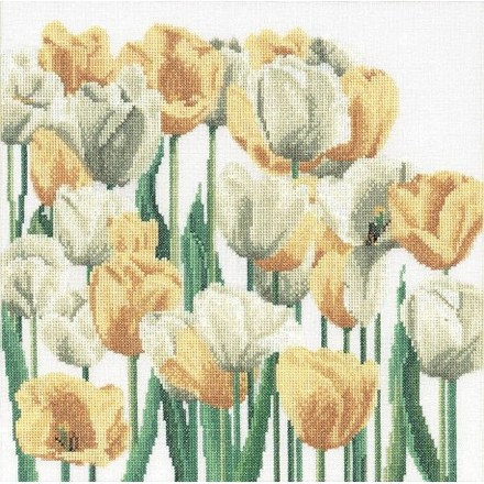 Набір для вишивання хрестиком Tulips Linen Thea Gouverneur 3065 - Вишивка хрестиком і бісером - Овечка Рукодільниця