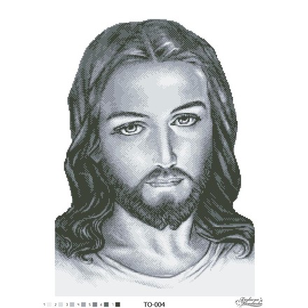 Схема картини Ісус сірий для вишивки бісером на тканині ТО004ан4560 - Вишивка хрестиком і бісером - Овечка Рукодільниця