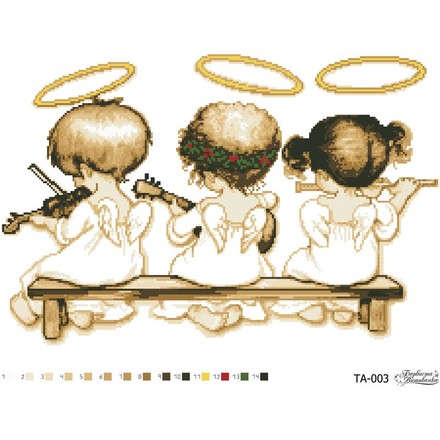 Схема картины Небесные Музыканты для вышивки бисером на ткани ТА003ан5438 - Вышивка крестиком и бисером - Овца Рукодельница