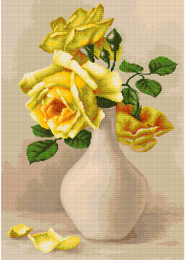 Жовті троянди у вазі. Набір для вишивання гобелена. Luca-S (G508) - Вишивка хрестиком і бісером - Овечка Рукодільниця