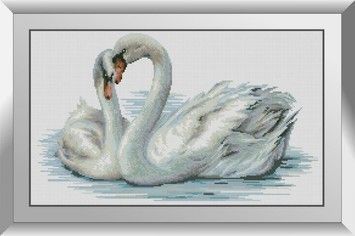 Набір для малювання каменями алмазний живопис Dream Art Лебеді кохання (квадратні, повна) 31251D - Вишивка хрестиком і бісером - Овечка Рукодільниця