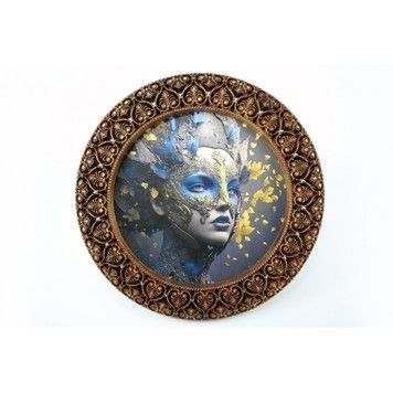 Этническая Резная деревянная круглая рама ArtInspirate FR_20-B