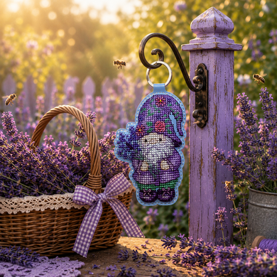 Лавандовий гном Набір для вишивання хрестиком Kingdom of handmade KGD-13 - Вишивка хрестиком і бісером - Овечка Рукодільниця