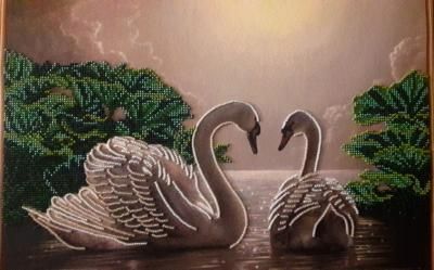 Лебеді - Вишивка хрестиком і бісером - Овечка Рукодільниця