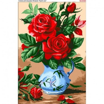 Букет троянд Схема для вишивки бісером Biser-Art 3095ба - Вышивка крестиком и бисером - Овца Рукодельница