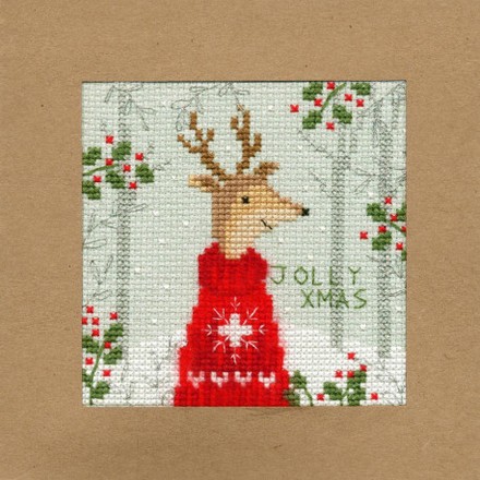 Рождественский олень Набор-открытка для вышивания крестом Bothy Threads XMAS12 - Вышивка крестиком и бисером - Овца Рукодельница