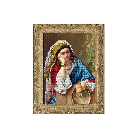 Набор для вышивания бисером КиТ 40415 Девушка в платке - Вишивка хрестиком і бісером - Овечка Рукодільниця