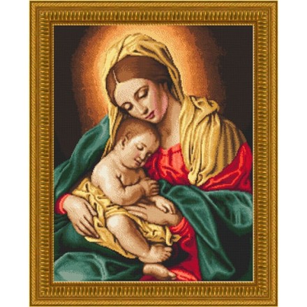 Набор для вышивания Kustom Krafts 18047 Мадонна с младенцем - Вишивка хрестиком і бісером - Овечка Рукодільниця