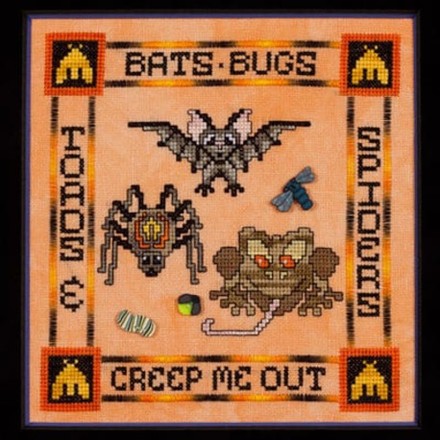GP-160BP Схема+Button Pack "Bats, Bugs, Toads & Spiders" Glendon Place - Вишивка хрестиком і бісером - Овечка Рукодільниця