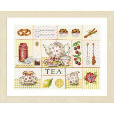 Набор для вышивания Lanarte Tea Party Чаепитие PN-0163387 - Вышивка крестиком и бисером - Овца Рукодельница