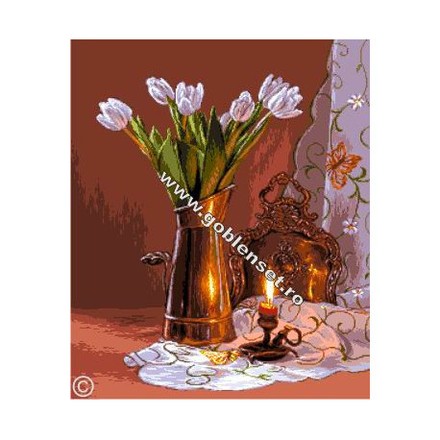 Набор для вышивания гобелен Goblenset G903 Натюрморт с тюльпанами - Вышивка крестиком и бисером - Овца Рукодельница