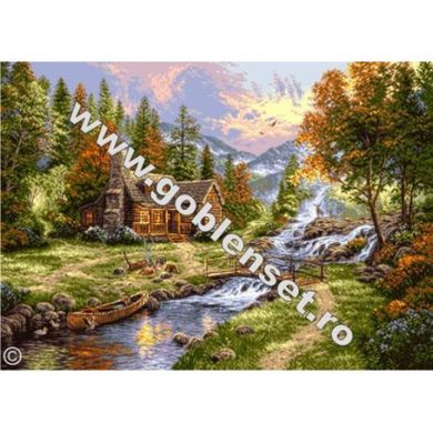 Набор для вышивания гобелен Goblenset G906 Рай в горах - Вышивка крестиком и бисером - Овца Рукодельница