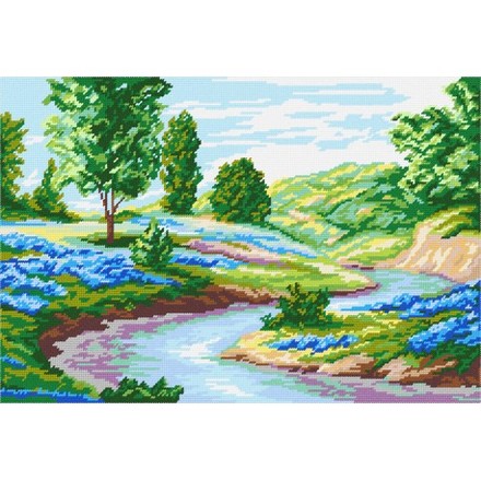 Річка, що тече за небокрай Набір для вишивання по канві з малюнком Quick Tapestry TS-02 - Вишивка хрестиком і бісером - Овечка Рукодільниця