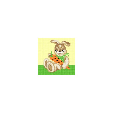 Заяц с морковкой Ткань для вышивания с нанесённым рисунком Orchidea O-1231 - Вышивка крестиком и бисером - Овца Рукодельница