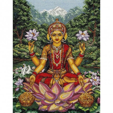 Набір для вишивання Anchor MAIA 01233 Goddess Lakshmi / Богиня Лакшмі - Вишивка хрестиком і бісером - Овечка Рукодільниця