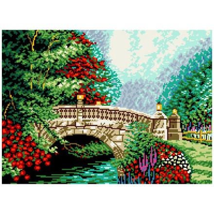 Каменный мост через реку Схема для вышивания с нанесённым рисунком Orchidea O-2524 - Вышивка крестиком и бисером - Овца Рукодельница
