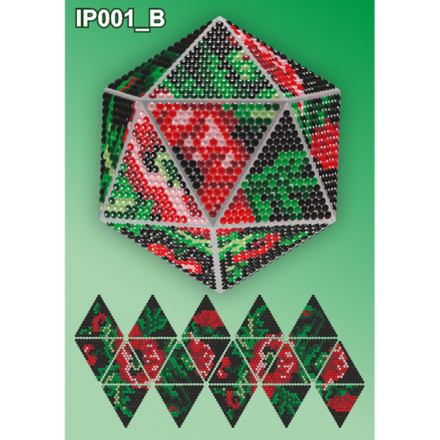Маки на черном 3d Новогодний шар Набор для выкладки пластиковыми алмазиками Вдохновение IP001_B - Вышивка крестиком и бисером - Овца Рукодельница