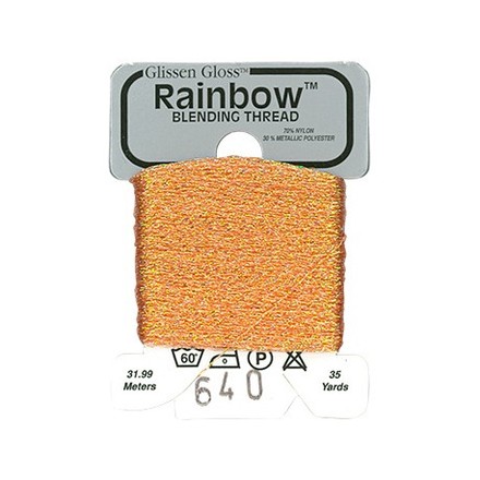Rainbow Blending Thread 640 Iridescent Apricot Металлизированное мулине Glissen Gloss RBT640 - Вишивка хрестиком і бісером - Овечка Рукодільниця