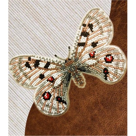 Набор для вышивки бисером бабочки с водорастворимым флизелином Вдохновение Аполлон обыкновенный NBFL-059 - Вышивка крестиком и бисером - Овца Рукодельница