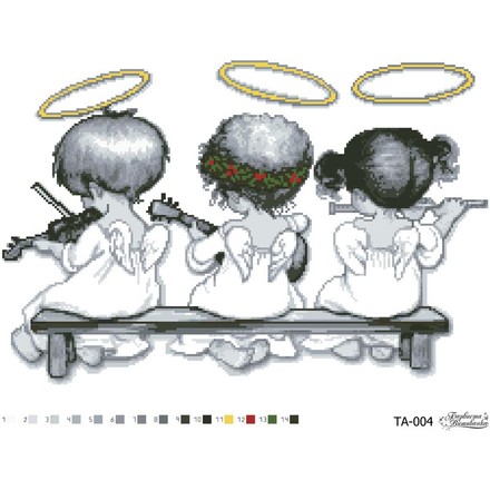 Схема картины Небесные Музыканты для вышивки бисером на ткани ТА004ан5438 - Вышивка крестиком и бисером - Овца Рукодельница
