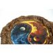 Дракон та фенікс Різьблена дерев'яна кругла рама ArtInspirate FR_21-B