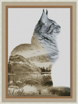 Кот Электронная схема для вышивания крестиком К-0007ИХ