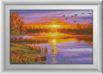 Набір для малювання каменями алмазний живопис Dream Art Захід сонця (квадратні, повна) 31053D - Вишивка хрестиком і бісером - Овечка Рукодільниця