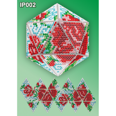 Розы 3d Новогодний шар Набор для выкладки пластиковыми алмазиками Вдохновение IP002 - Вишивка хрестиком і бісером - Овечка Рукодільниця