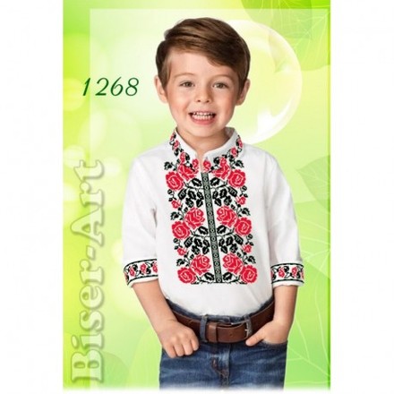 Рубашка для хлопчиків (габардин) Заготовка для вишивки бісером або нитками Biser-Art 1268ба-г - Вишивка хрестиком і бісером - Овечка Рукодільниця