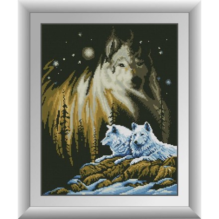 Белые волки. Dream Art (30173D) - Вышивка крестиком и бисером - Овца Рукодельница