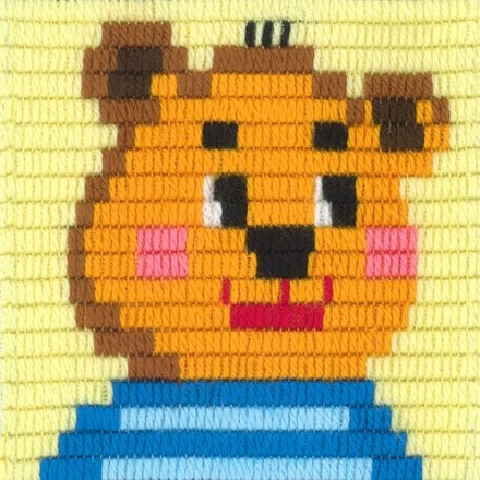 Ведмедик Набір для вишивання вертикальним стібком Stitch me I-043 - Вишивка хрестиком і бісером - Овечка Рукодільниця