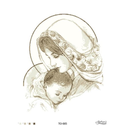 Схема картины Мария с ребенком бежевая для вышивки бисером на ткани ТО005пн4560 - Вышивка крестиком и бисером - Овца Рукодельница