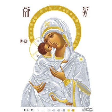 Схема картины Владимирская икона Божией Матери для вышивки бисером на ткани ТО031пн3243 - Вышивка крестиком и бисером - Овца Рукодельница