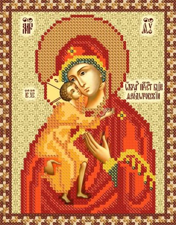 Феодоровская икона Божией Матери. Ткань с рисунком для вышивания бисером. Марічка (РИП-5221) - Вышивка крестиком и бисером - Овца Рукодельница