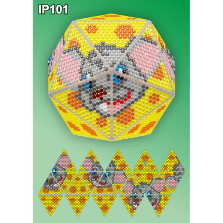 Мышонок 3d Новогодний шар Набор для выкладки пластиковыми алмазиками Вдохновение IP101 - Вишивка хрестиком і бісером - Овечка Рукодільниця