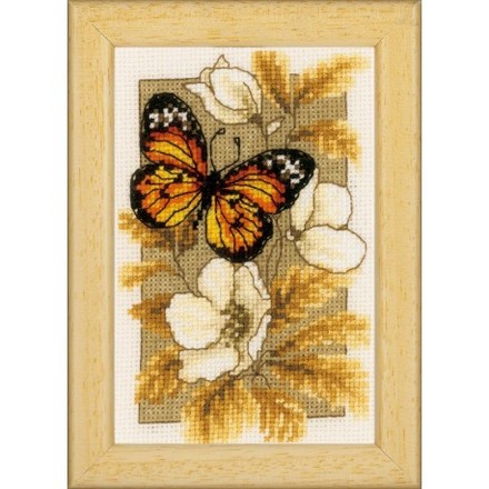 Метелик в квітах Набір для вишивання хрестиком Vervaco PN-0144770 - Вишивка хрестиком і бісером - Овечка Рукодільниця