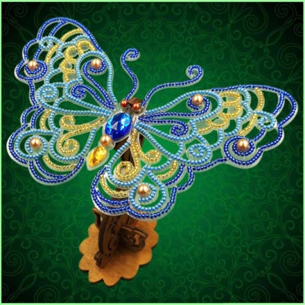 Набор для вышивки бисером бабочки на прозрачной основе Вдохновение 3d Ажурная бабочка BGP-086 - Вышивка крестиком и бисером - Овца Рукодельница