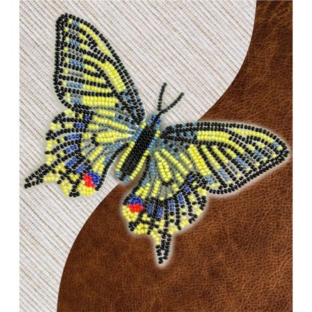 Набор для вышивки бисером бабочки с водорастворимым флизелином Вдохновение Махаон NBFL-002 - Вышивка крестиком и бисером - Овца Рукодельница