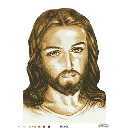 Схема картины Иисус коричневый для вышивки бисером на ткани ТО008пн4560 - Вышивка крестиком и бисером - Овца Рукодельница
